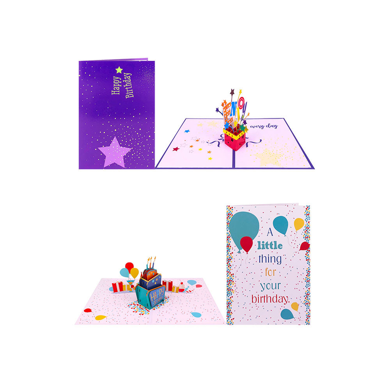 Offset Printing 3D Pop Up Birthday Card , 3D Anniversary Cards 148×210mm Size